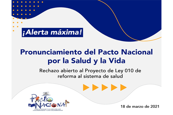 Pronunciamiento del Pacto nacional por la salud y la vida